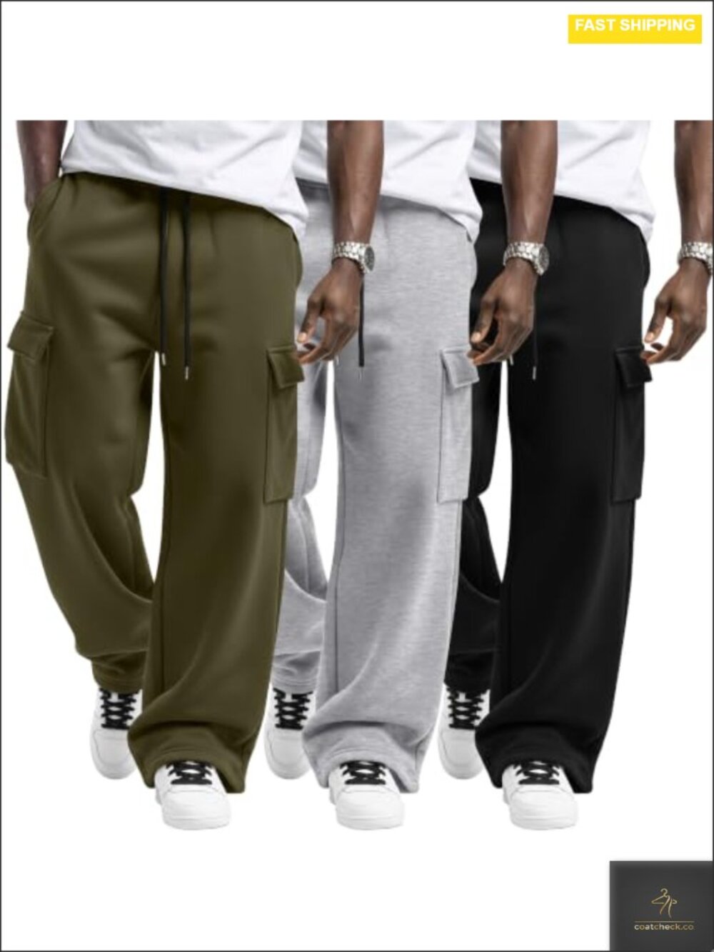 3 Pack Men's Cargo Sweatpants Joggers with Pockets